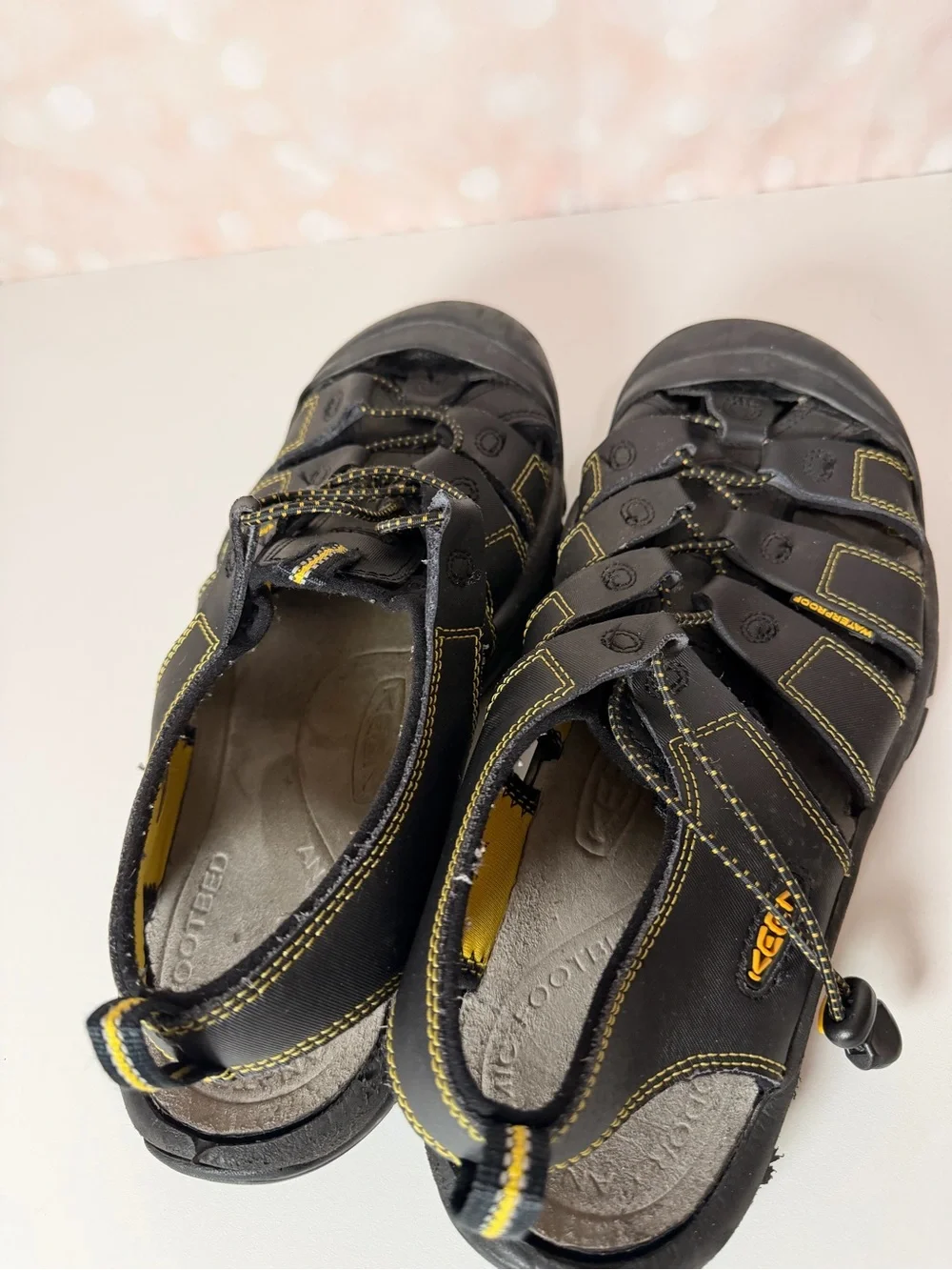 KEEN Men’s Black and Yellow Outdoor Sandals